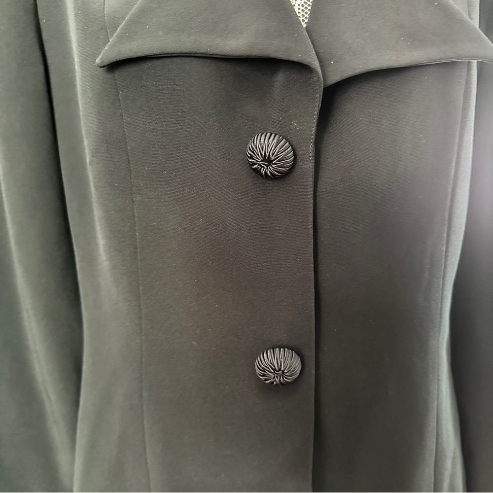 Anage Evenings Black Longline Blazer Jacket Formal Evening Coat Size 12 - Picture 4 of 16